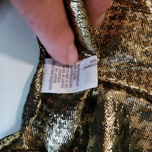 VTG Echo Scarf, Gold Metallic Black  Rectangular 58.5" x 10.5" Made in Japan - Picture 4 of 7